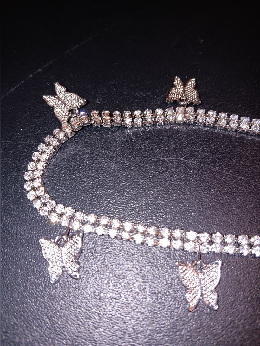 Silver Butterfly Charm Necklace Women Jewelry Lovely 18 Inches. 4 Butterflies
